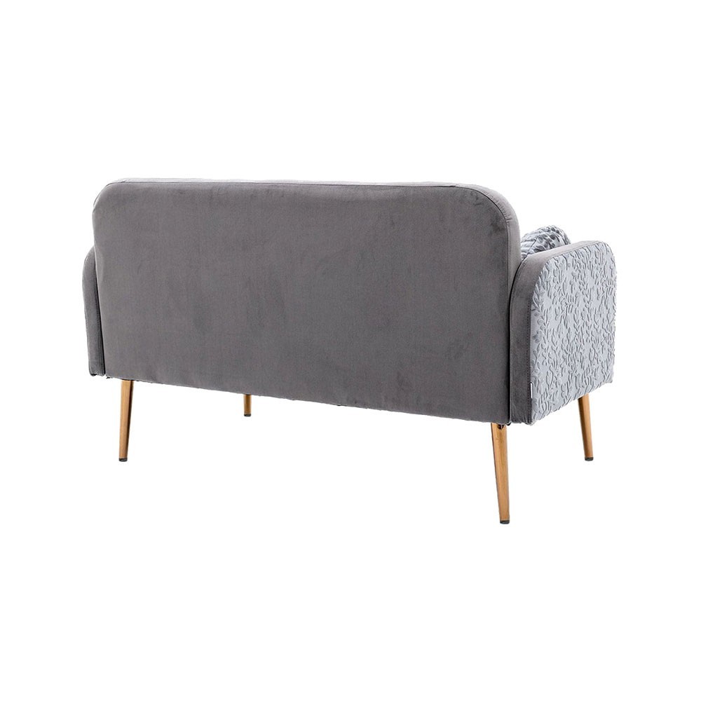 Velvet Sofa, Button Tufted Couch With 2 Pillows